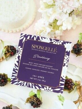 SPONGELLE Private Reserve Blackberry Body Wash Infused Buffer Sponge 85g *BNIB